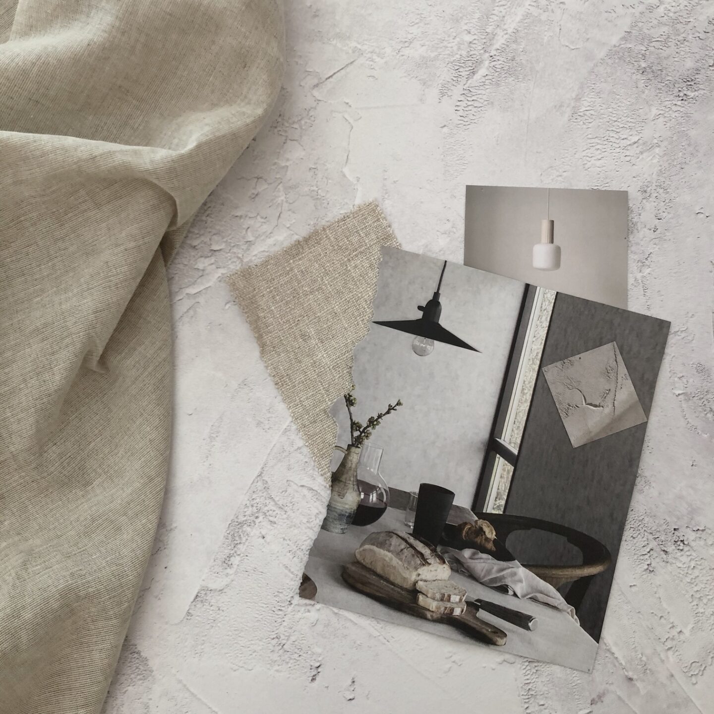 Collage of interiors images flatlay