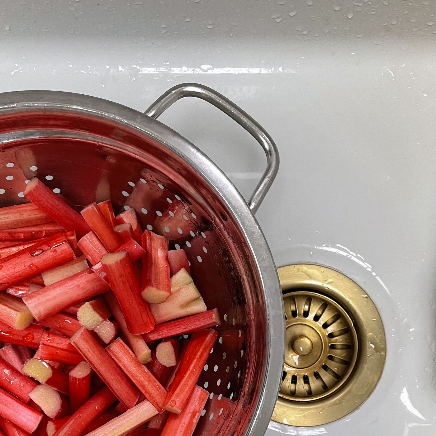 Chopped forced rhubarb