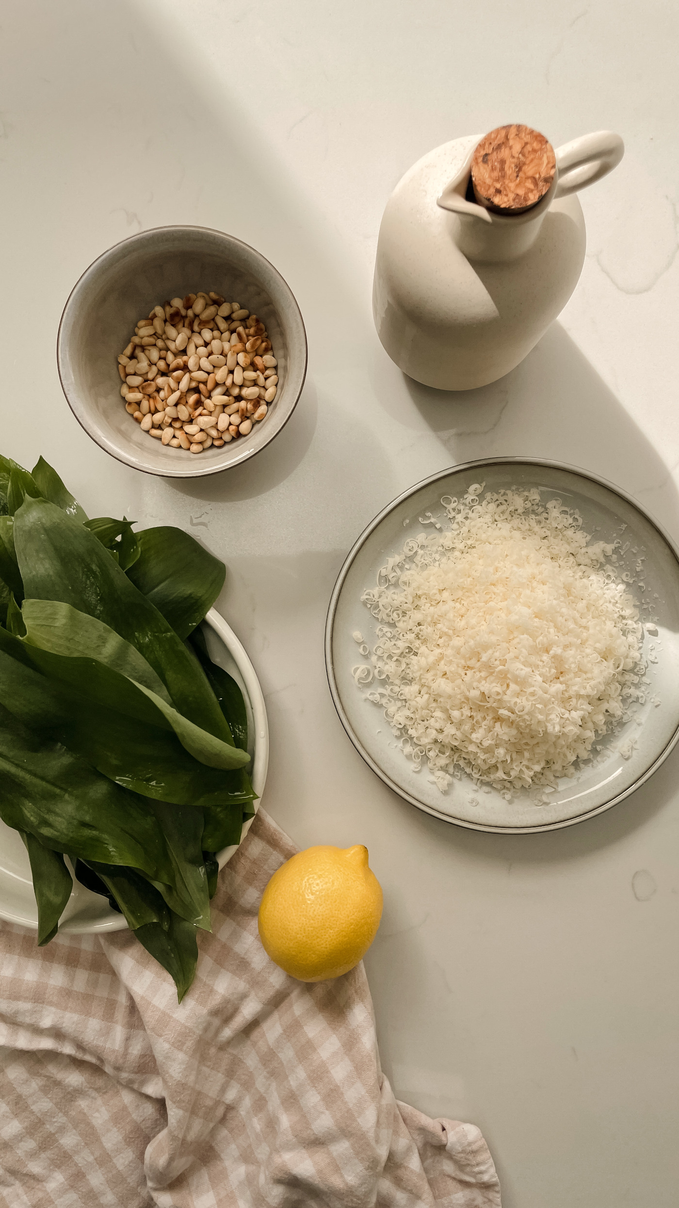 Ingredients for wild garlic pesto
