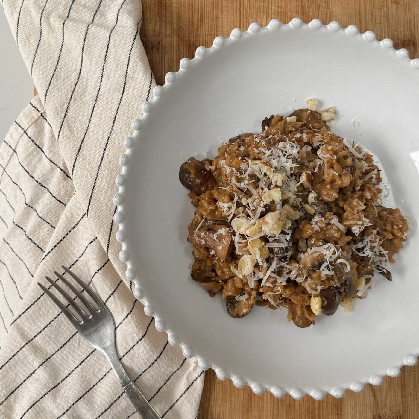 Roasted chestnut and mushroom risotto recipe