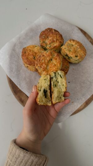 Inside cheese and wild garlic scones