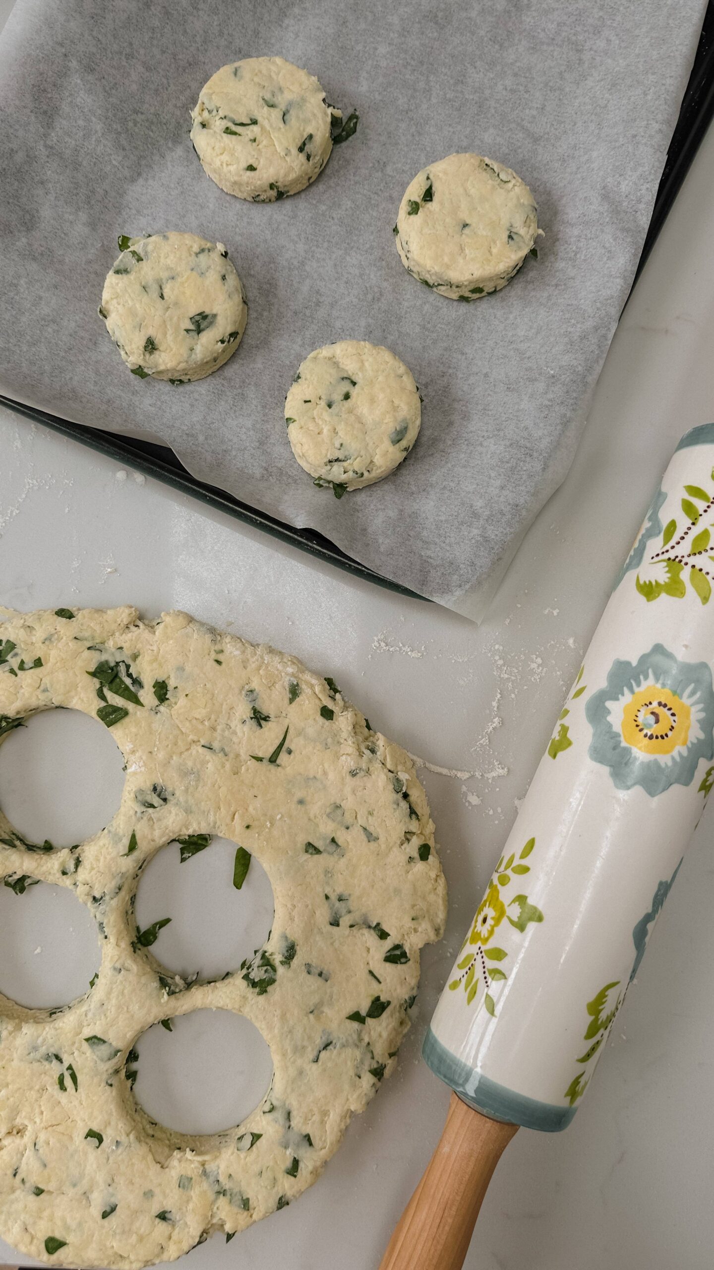 Cutting out savoury scones