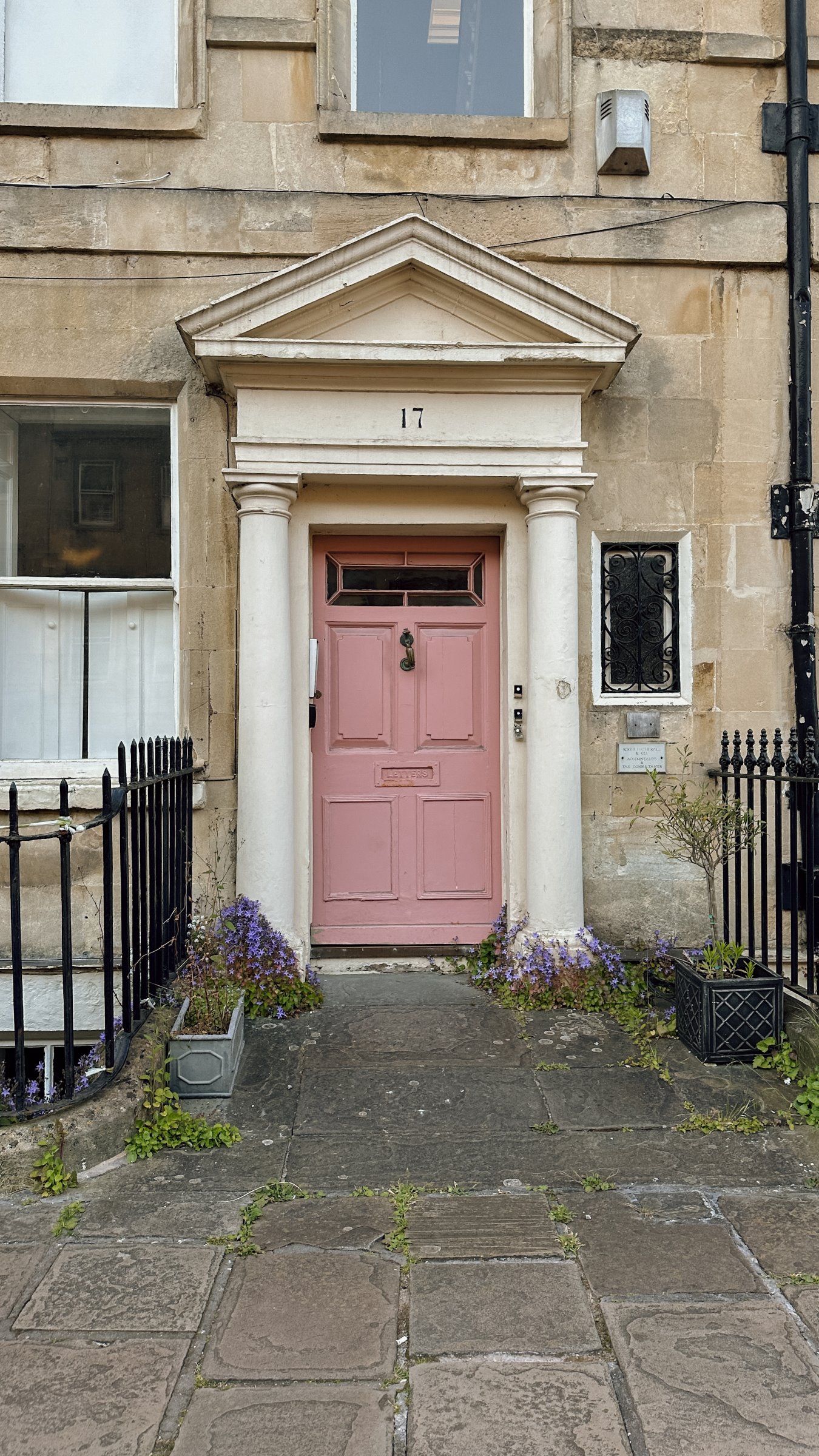 Pink front door in Bath