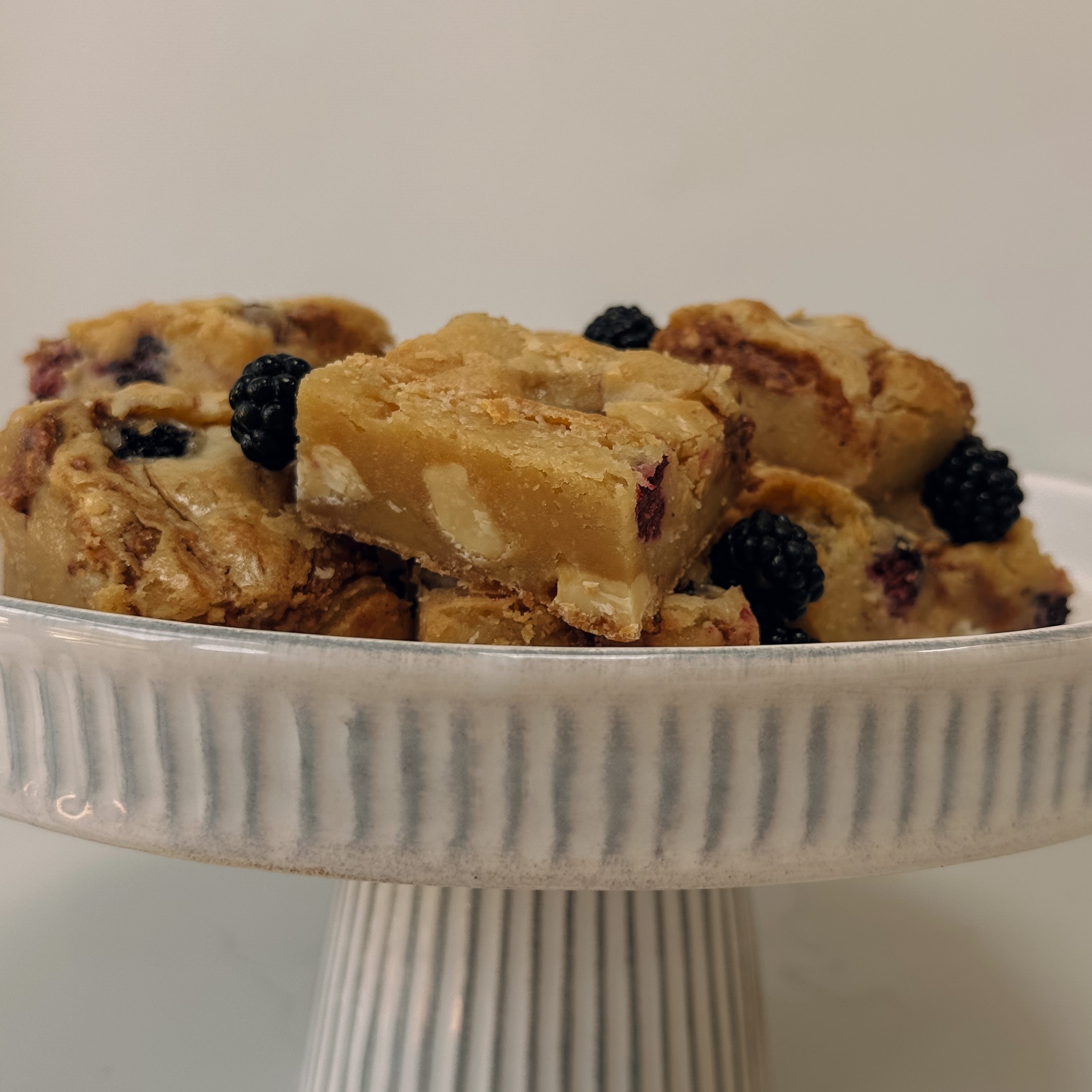 Blackberry and almond butter blondies